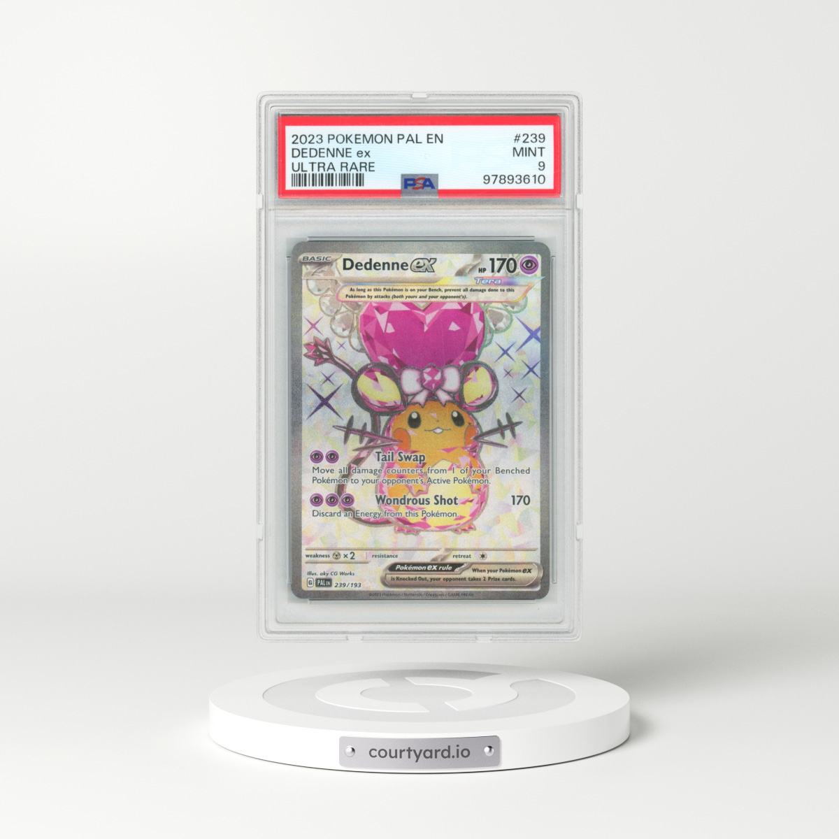 2023 Pokémon Pal EN-Paldea Evolved #239 Dedenne EX - Holo Ultra Rare (PSA 9 MINT)