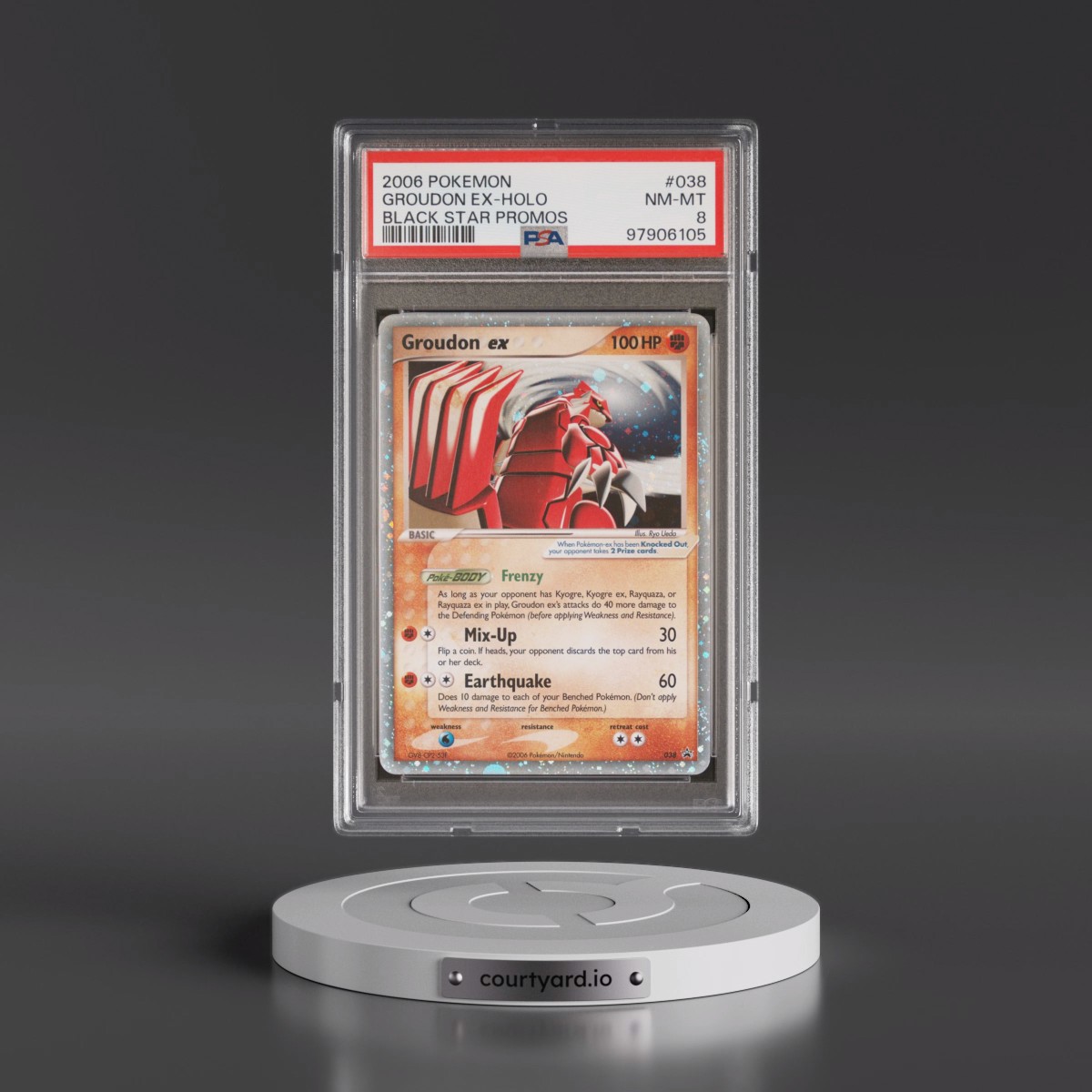 2006 Pokémon Black Star Promos #038 Groudon EX - Holo Holo (PSA 8 NM-MT)