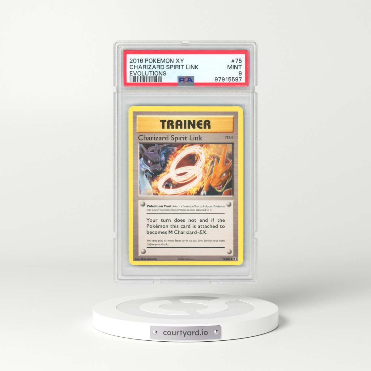 2016 Pokémon XY Evolutions #75 Charizard Spirit Link (PSA 9 MINT)