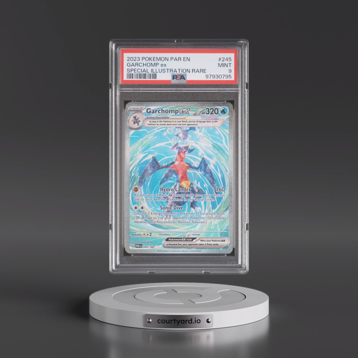 2023 Pokémon Par EN-Paradox Rift #245 Garchomp EX - Holo Special Illustration Rare (PSA 9 MINT)