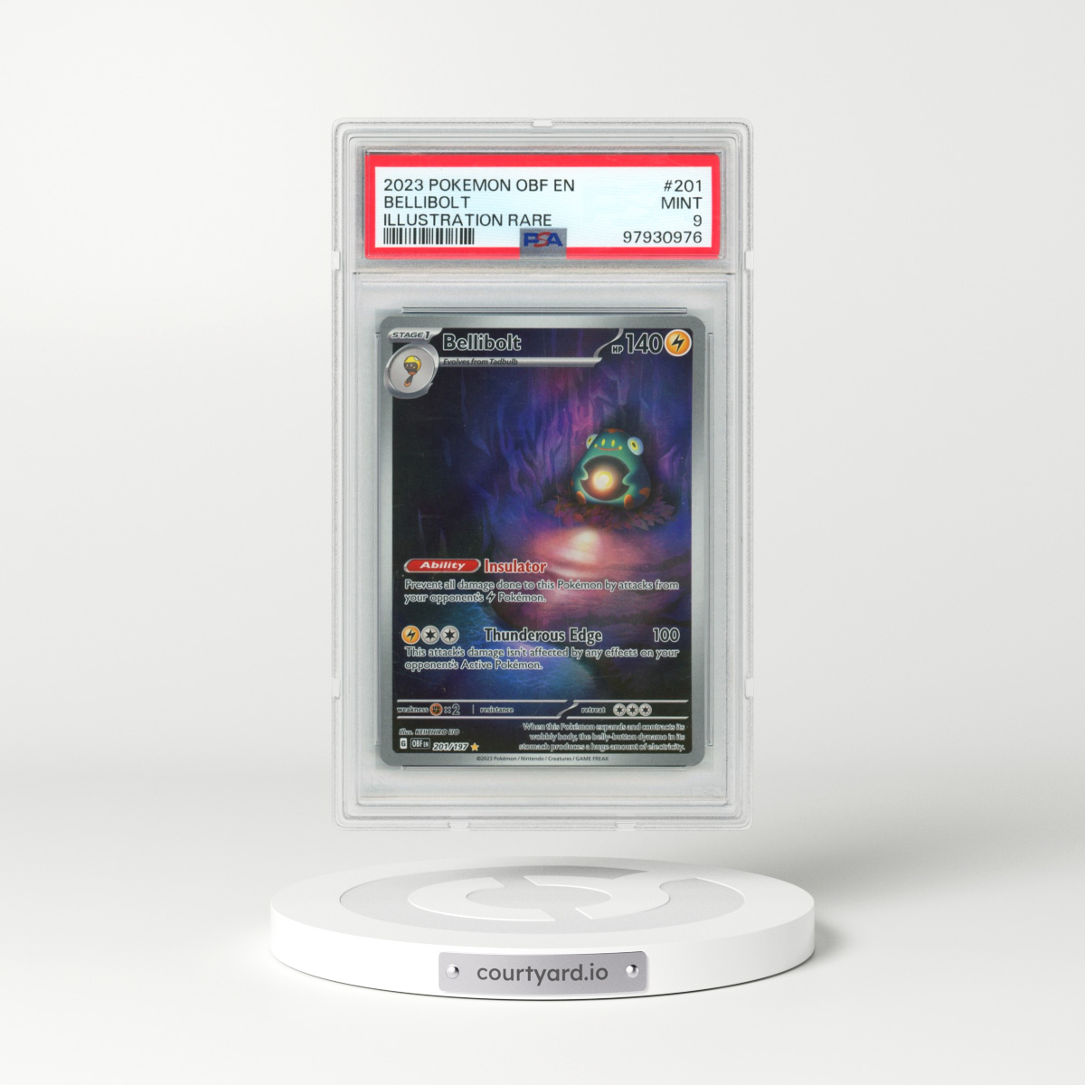 2023 Pokémon Obf EN-Obsidian Flames #201 Bellibolt - Illustration Rare (PSA 9 MINT)
