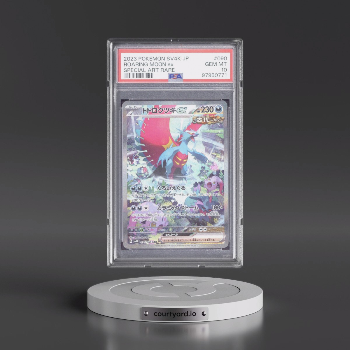 2023 Pokémon Sv4k-Ancient Roar #090 Roaring Moon EX - Holo Special Art Rare (PSA 10 GEM MINT)