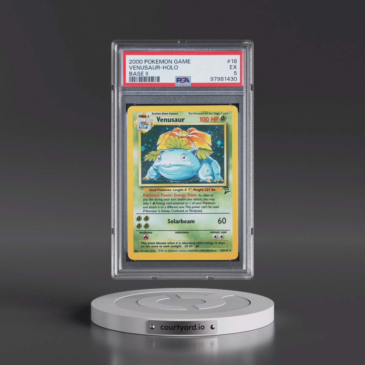 2000 Pokémon Game Base II #18 Venusaur - Holo (PSA 5 EX)