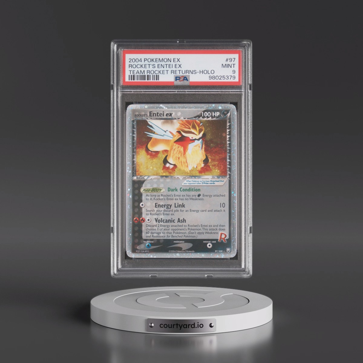 2004 Pokémon EX Team Rocket Returns #97 Rocket's Entei EX - Holo Holo (PSA 9 MINT)