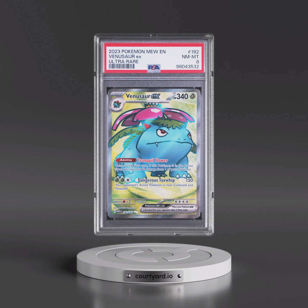 2023 Pokémon Mew EN-151 #182 Venusaur EX - Holo Ultra Rare (PSA 8 NM-MT)