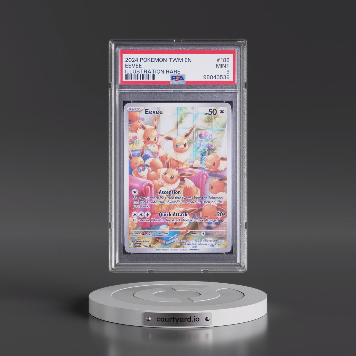 2024 Pokémon Twm EN-Twilight Masquerade #188 Eevee - Illustration Rare (PSA 9 MINT)
