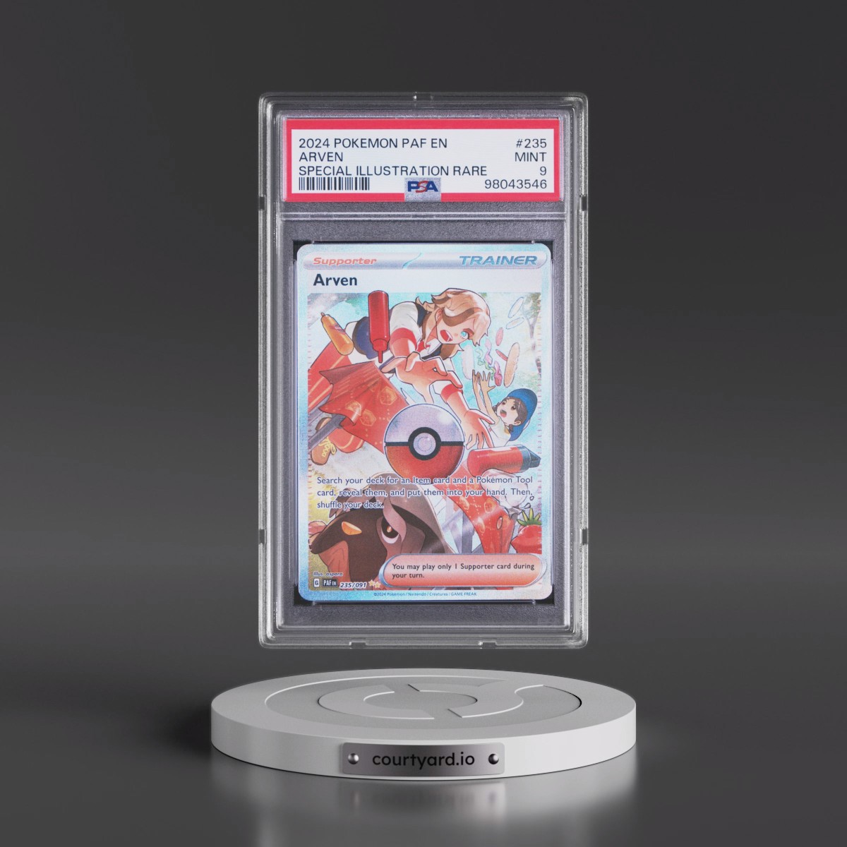 2024 Pokémon Paf EN-Paldean Fates #235 Arven - Special Illustration Rare (PSA 9 MINT)