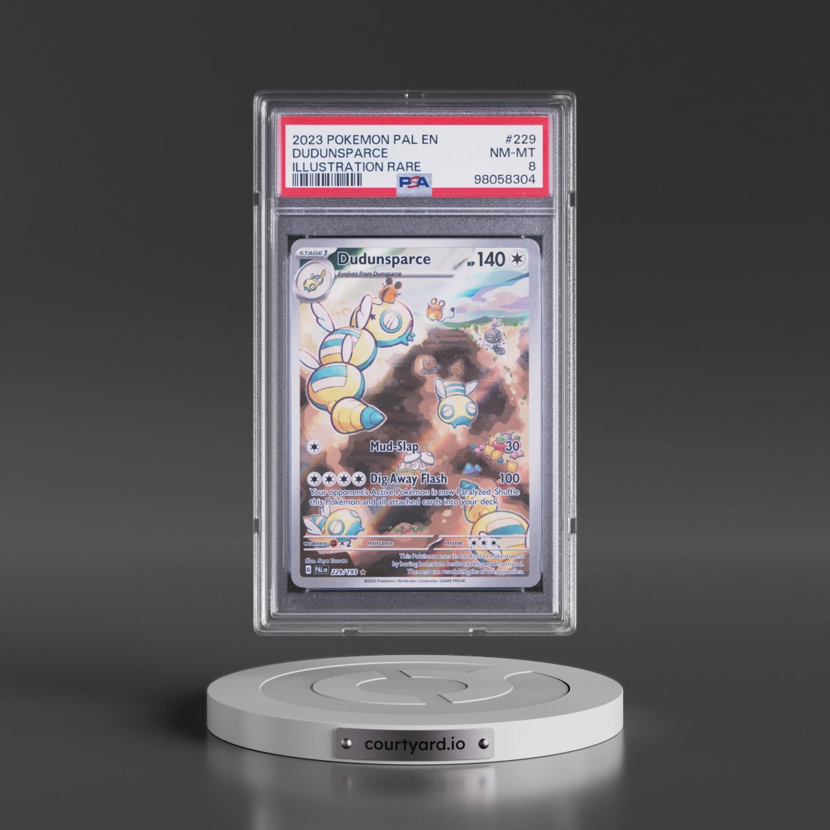 2023 Pokémon Pal EN-Paldea Evolved #229 Dudunsparce - Illustration Rare (PSA 8 NM-MT)