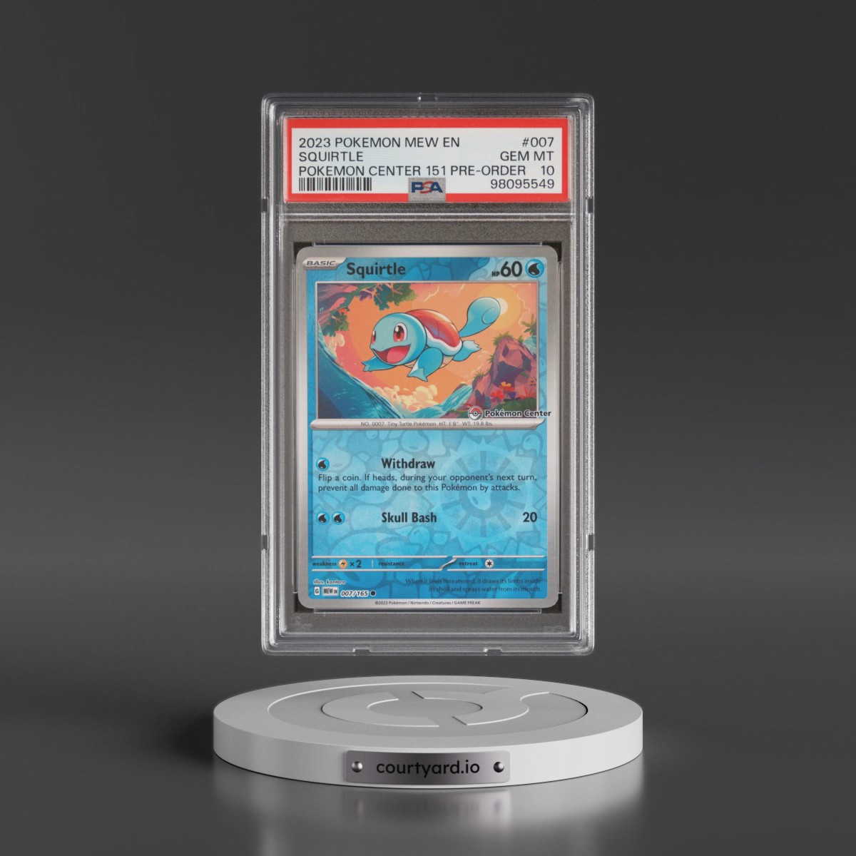 2023 Pokémon Mew EN-151 #007 Squirtle - Pokemon Center 151 Pre-Order Promo (PSA 10 GEM MINT)