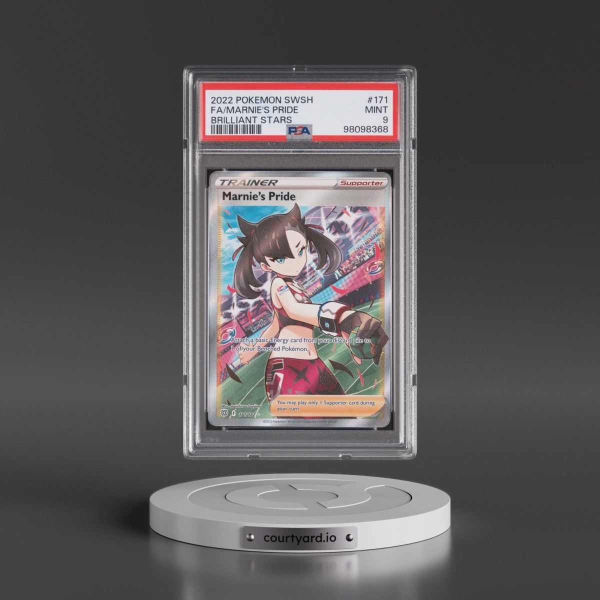 2022 Pokémon Sword & Shield Brilliant Stars #171 Marnie's Pride - Full Art (PSA 9 MINT)