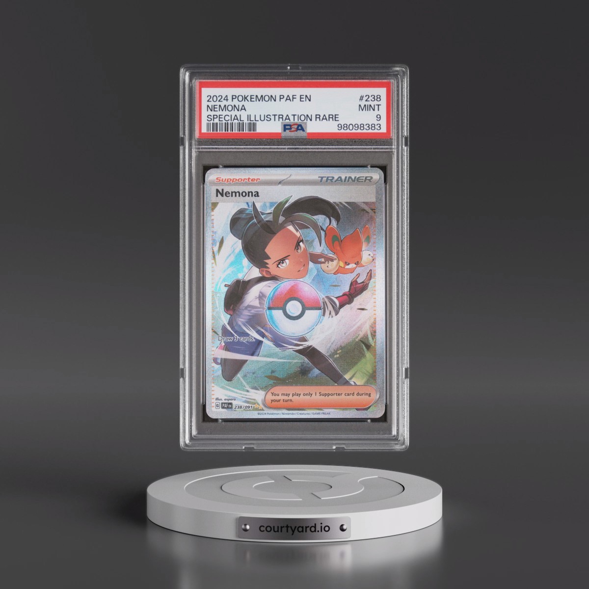 2024 Pokémon Paf EN-Paldean Fates #238 Nemona - Special Illustration Rare (PSA 9 MINT)