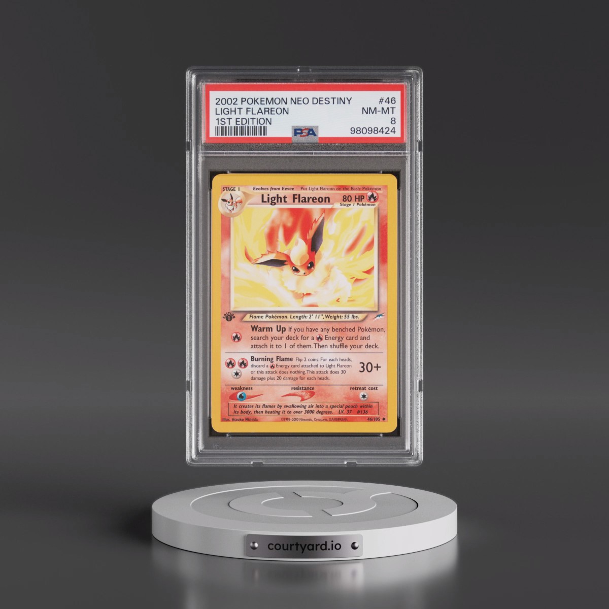 2002 Pokémon Neo Destiny #46 Light Flareon - 1st Edition (PSA 8 NM-MT)