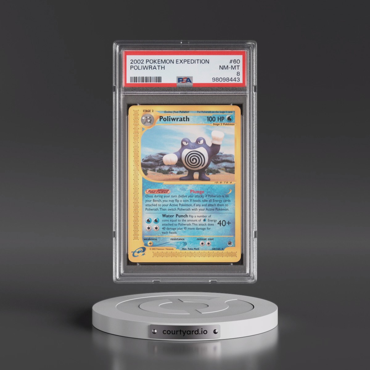 2002 Pokémon Expedition #60 Poliwrath (PSA 8 NM-MT)