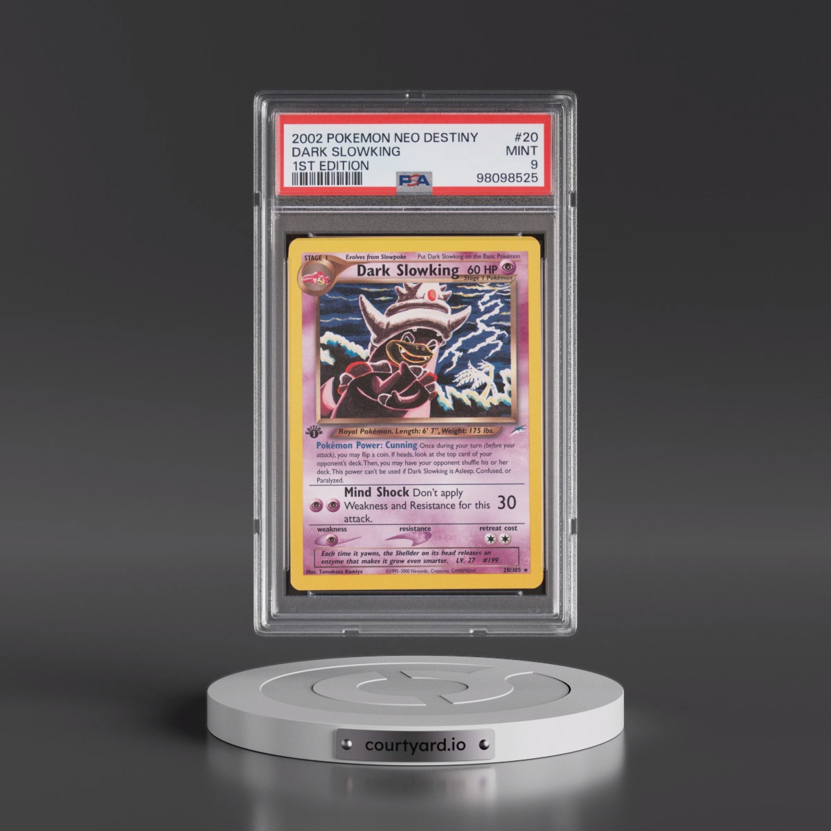 2002 Pokémon Neo Destiny #20 Dark Slowking - 1st Edition (PSA 9 MINT)