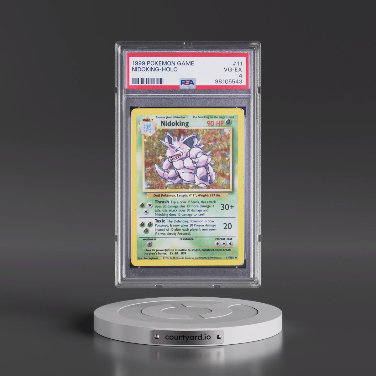 1999 Pokémon Game #11 Nidoking - Holo (PSA 4 VG-EX)