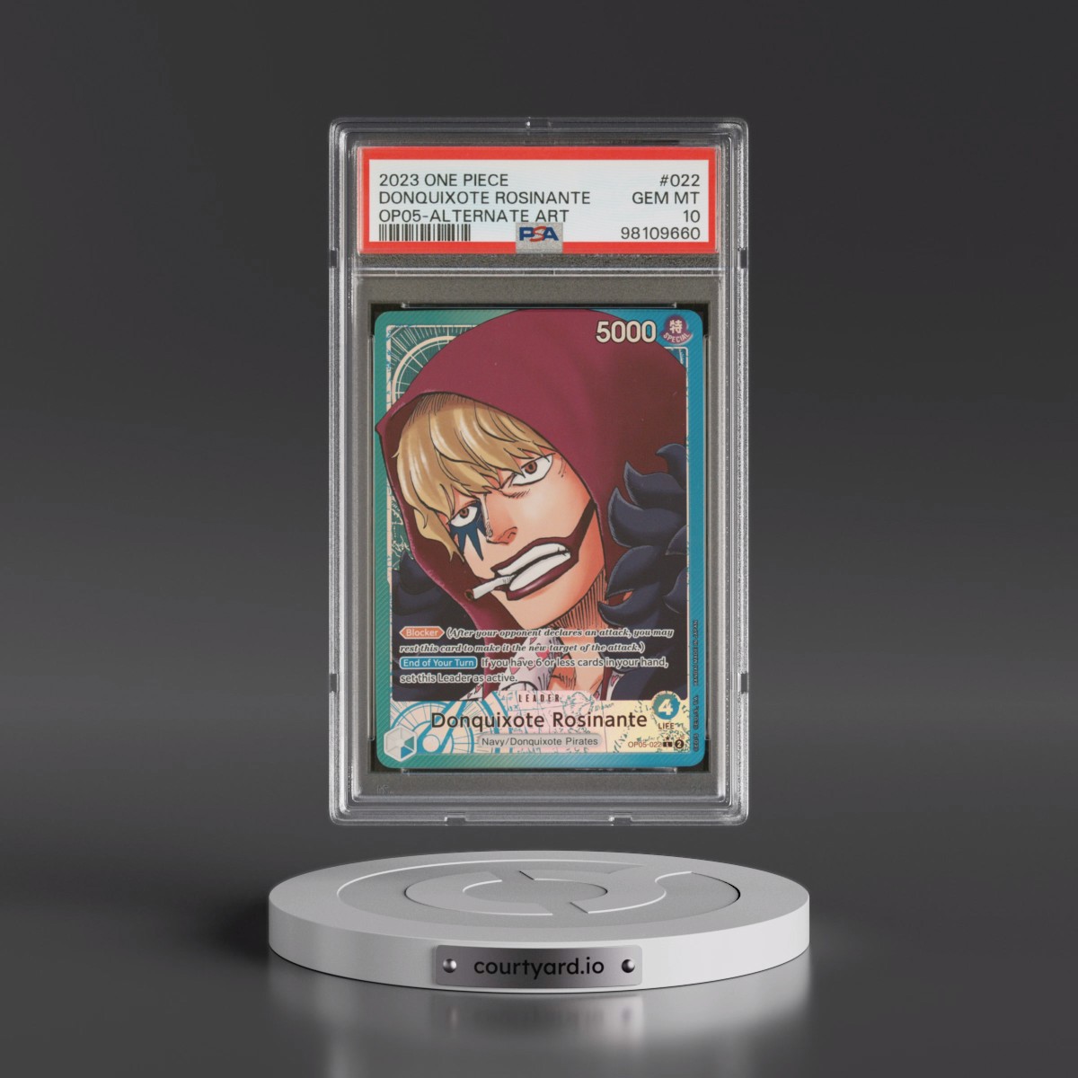 2023 One Piece OP05-Awakening of the New Era Donquixote Rosinante - Alternate Art #022 PSA 10