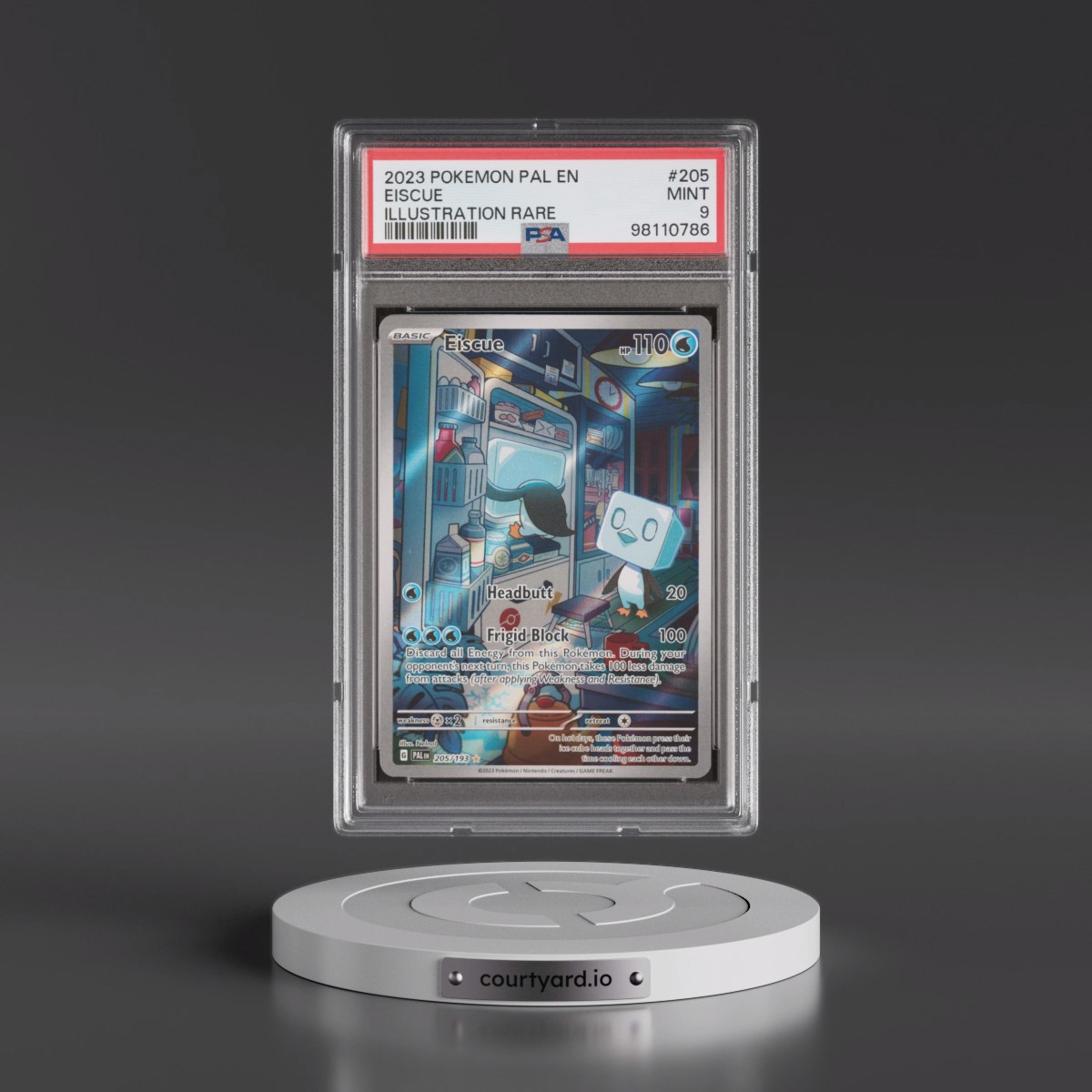 2023 Pokémon Pal EN-Paldea Evolved #205 Eiscue - Illustration Rare (PSA 9 MINT)