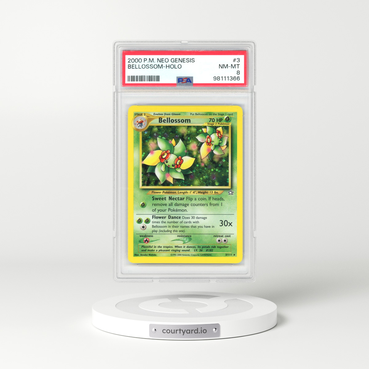 2000 Neo Genesis #3 Bellossom - Holo (PSA 8 NM-MT)