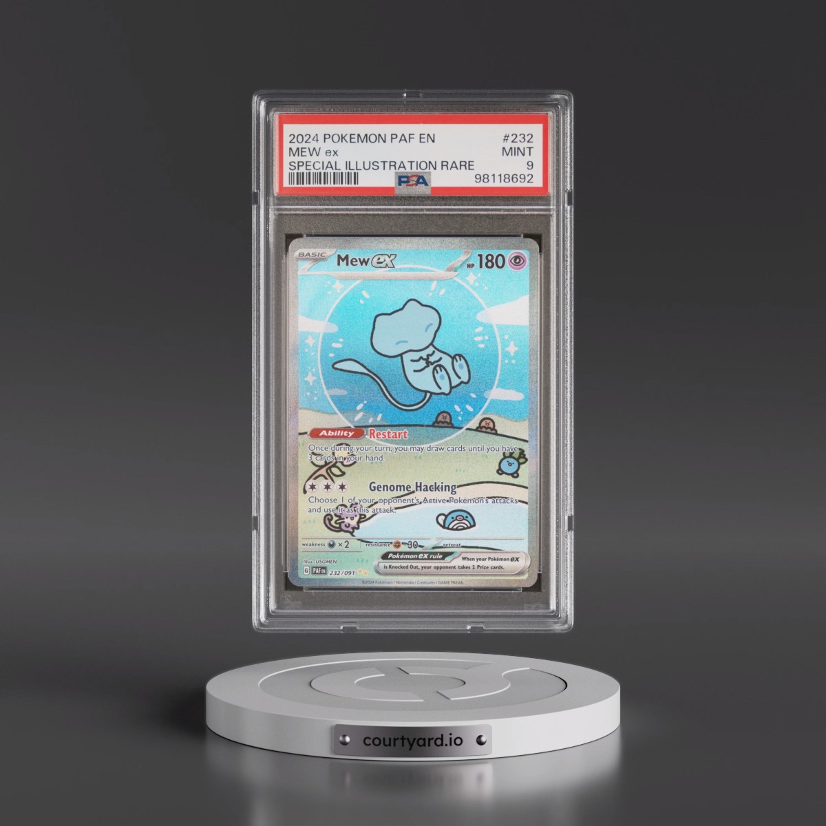 2024 Pokémon Paf EN-Paldean Fates #232 Mew EX - Holo Special Illustration Rare (PSA 9 MINT)