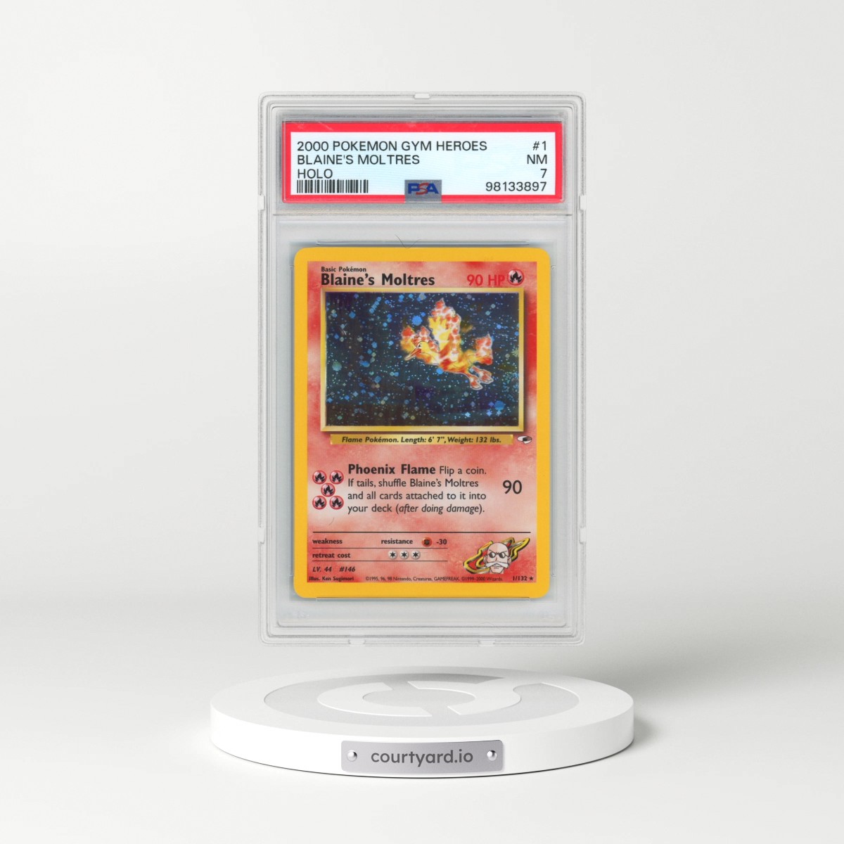 2000 Pokémon Gym Heroes #1 Blaine's Moltres - Holo (PSA 7 NM)