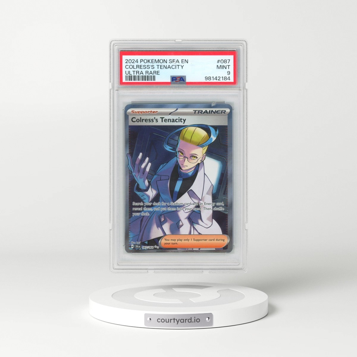 2024 Pokémon Sfa EN-Shrouded Fable #087 Colress's Tenacity - Ultra Rare (PSA 9 MINT)