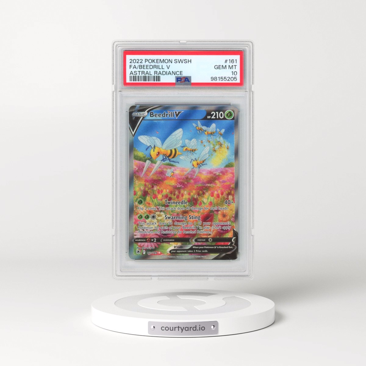 2022 Pokémon Sword & Shield Astral Radiance #161 Beedrill V - Holo Full Art (PSA 10 GEM MINT)