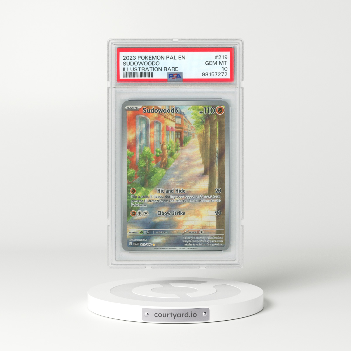 2023 Paldea Evolved - PAL EN #219 Sudowoodo - Illustration Rare Holo (PSA 10 GEM MINT)