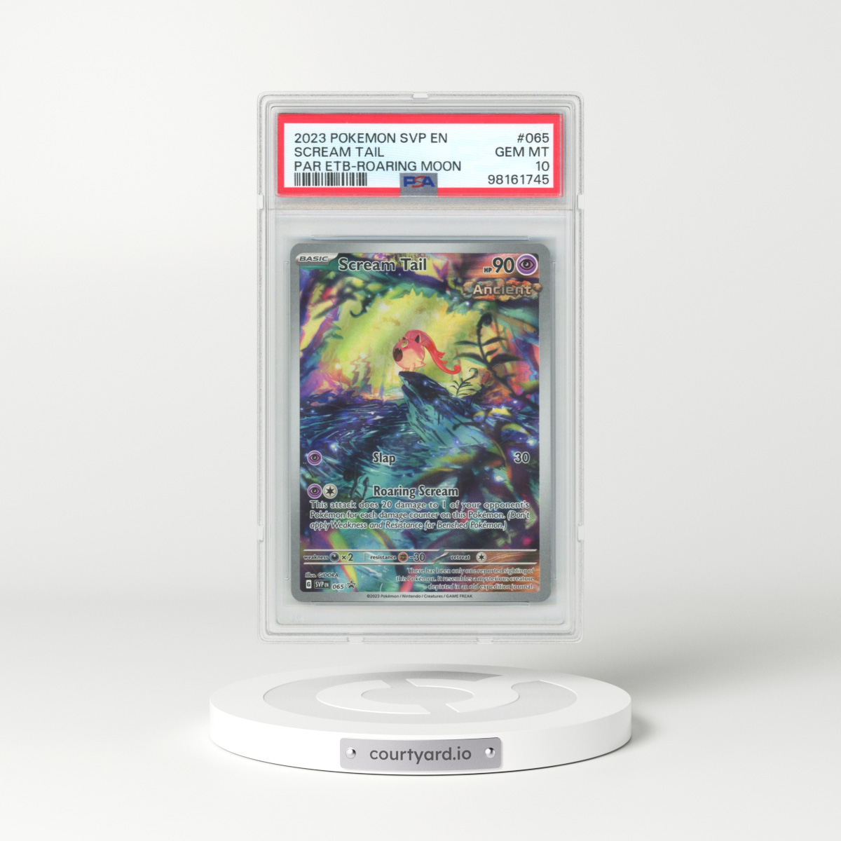 2023 Pokémon Svp EN-SV Black Star Promo #065 Scream Tail - Paradox Rift Elite Trainer Box-Roaring Moon (PSA 10 GEM MINT)