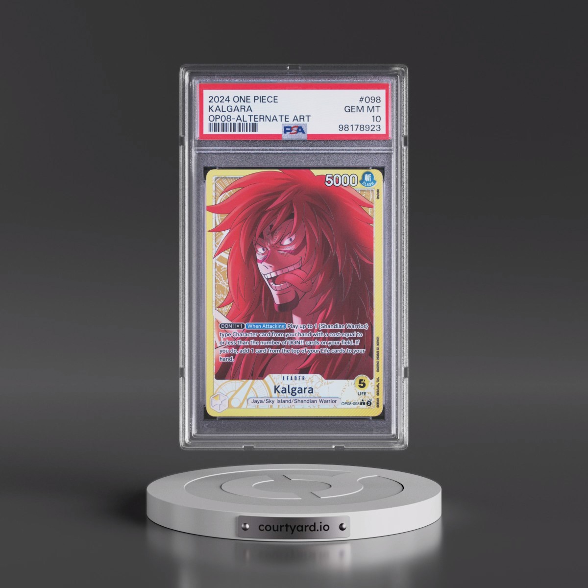 2024 One Piece OP08-Two Legends #098 Kalgara - Alternate Art (PSA 10 GEM MINT)