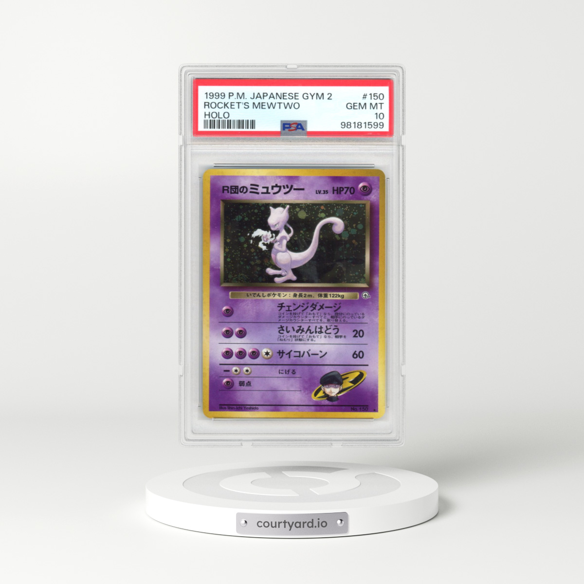 1999 Japanese Gym 2: Challenge from the Darkness #150 Rocket's Mewtwo - Holo (PSA 10 GEM MINT)