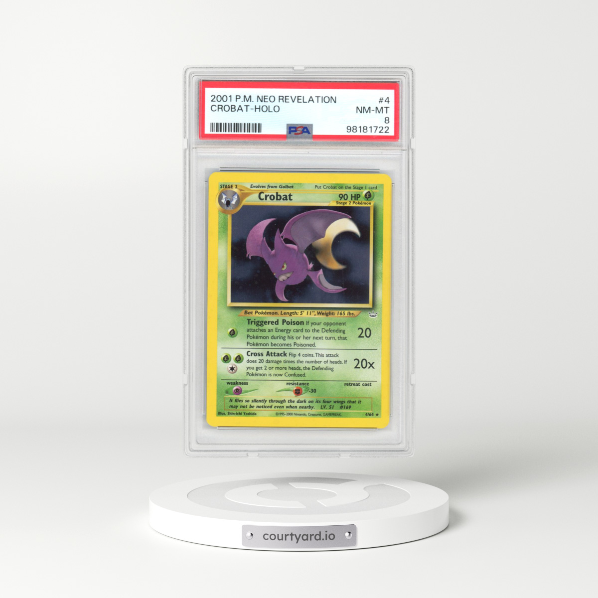 2001 Pokémon Neo Revelation #4 Crobat - Holo (PSA 8 NM-MT)
