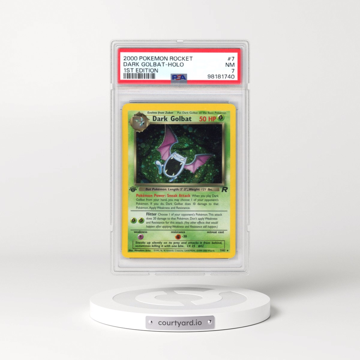 2000 Team Rocket #7 Dark Golbat - 1st Edition Holo (PSA 7 NM)