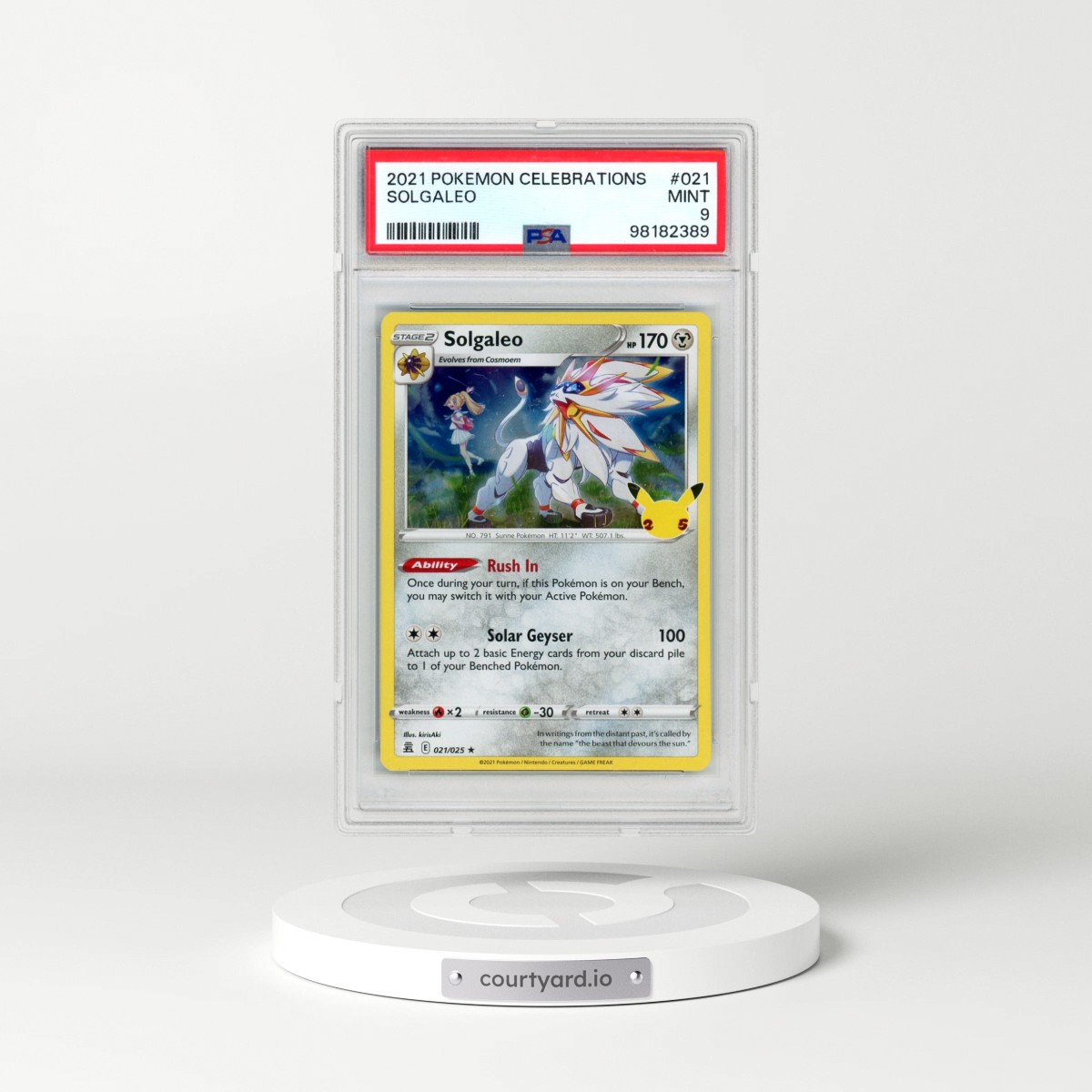 2021 Pokémon Celebrations #021 Solgaleo (PSA 9 MINT)