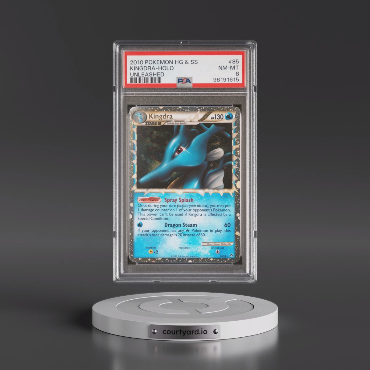 2010 Pokémon Heartgold & Soulsilver Unleashed #85 Kingdra - Holo (PSA 8 NM-MT)