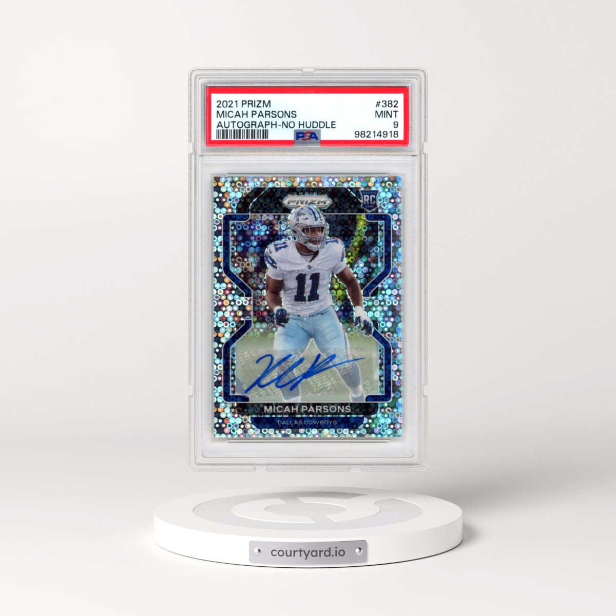 2021 Panini Prizm #382 Micah Parsons - Autograph-No Huddle (PSA 9 MINT)