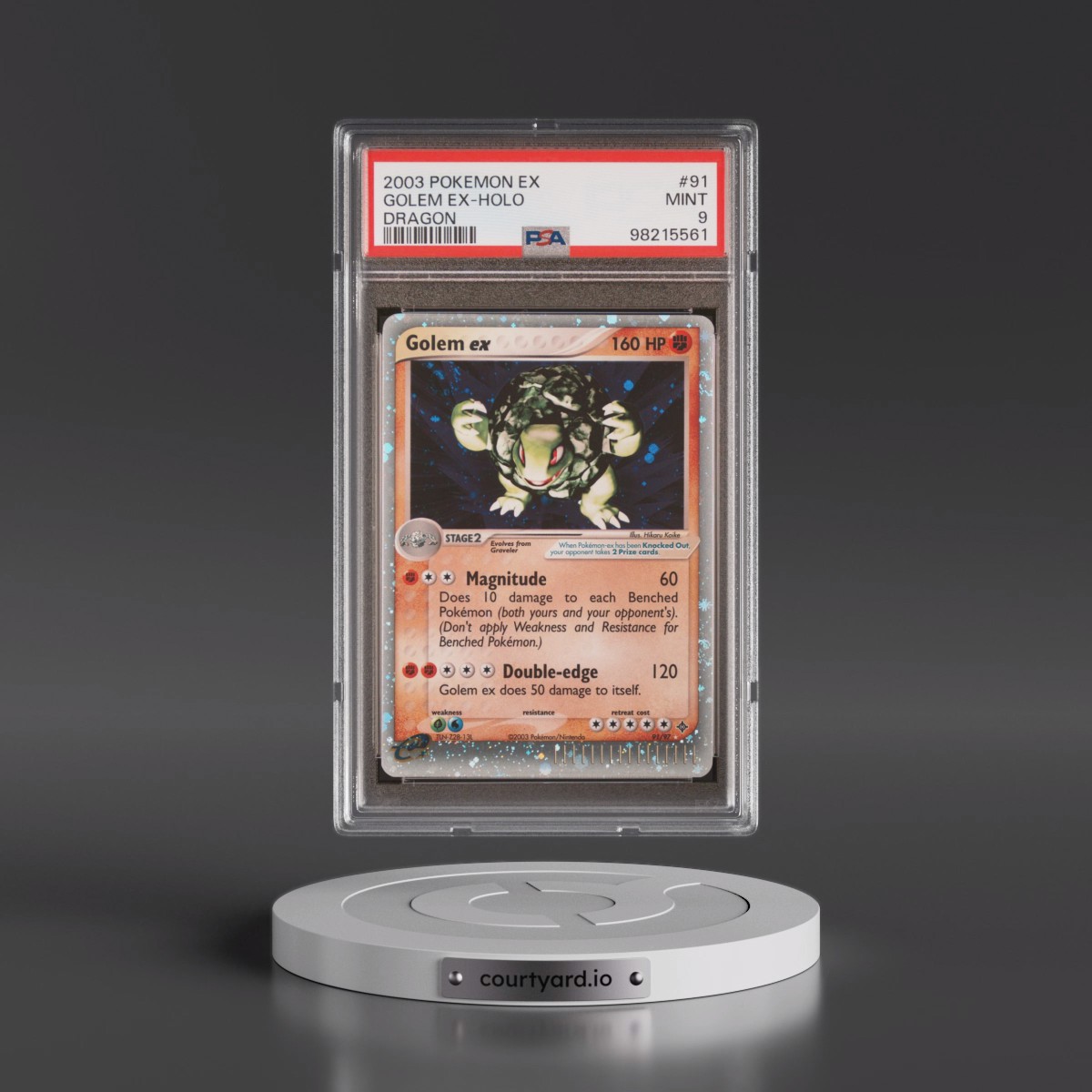 2003 Pokémon EX Dragon #91 Golem EX - Holo Holo (PSA 9 MINT)
