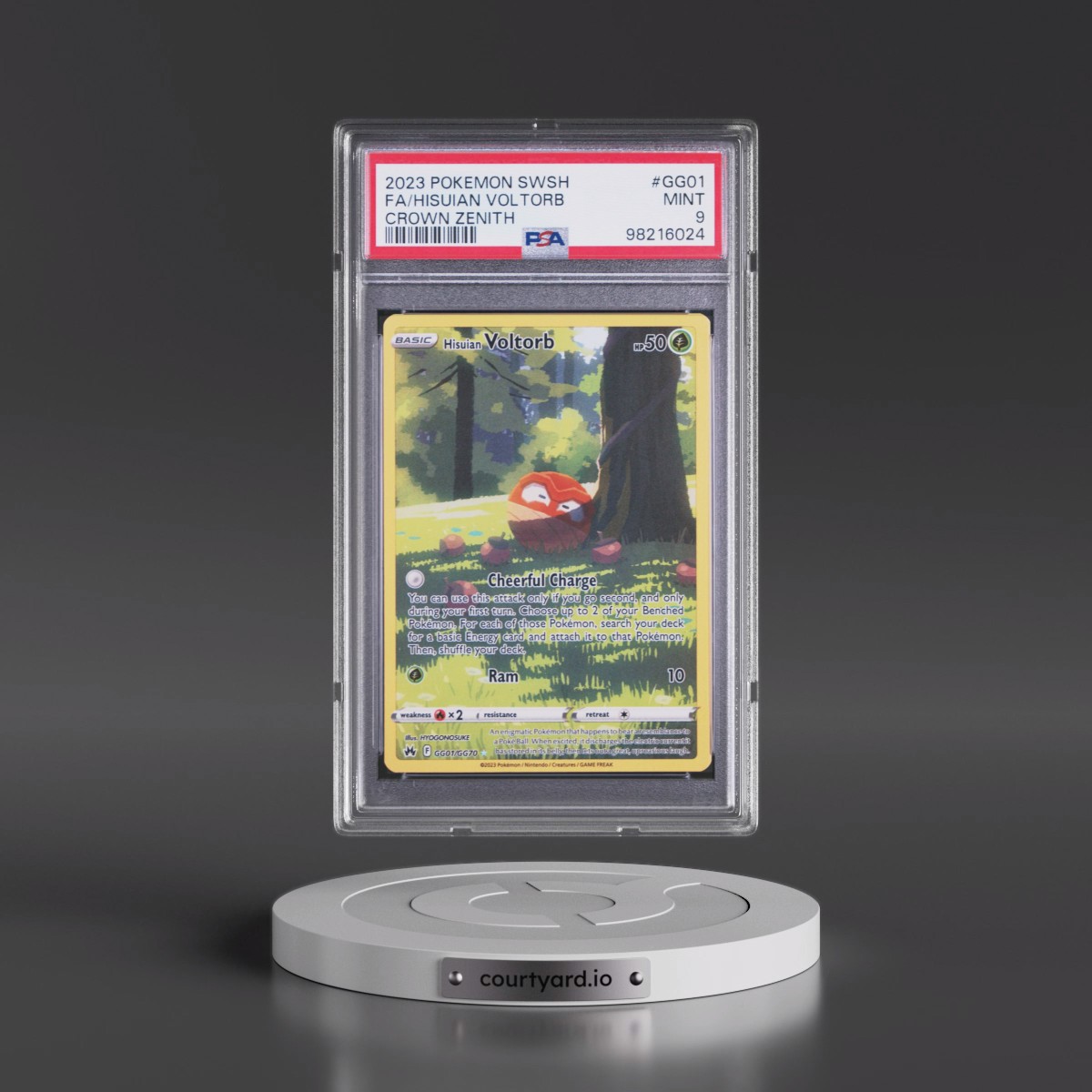 2023 Pokémon Sword and Shield Crown Zenith #GG01 Hisuian Voltorb - Full Art (PSA 9 MINT)