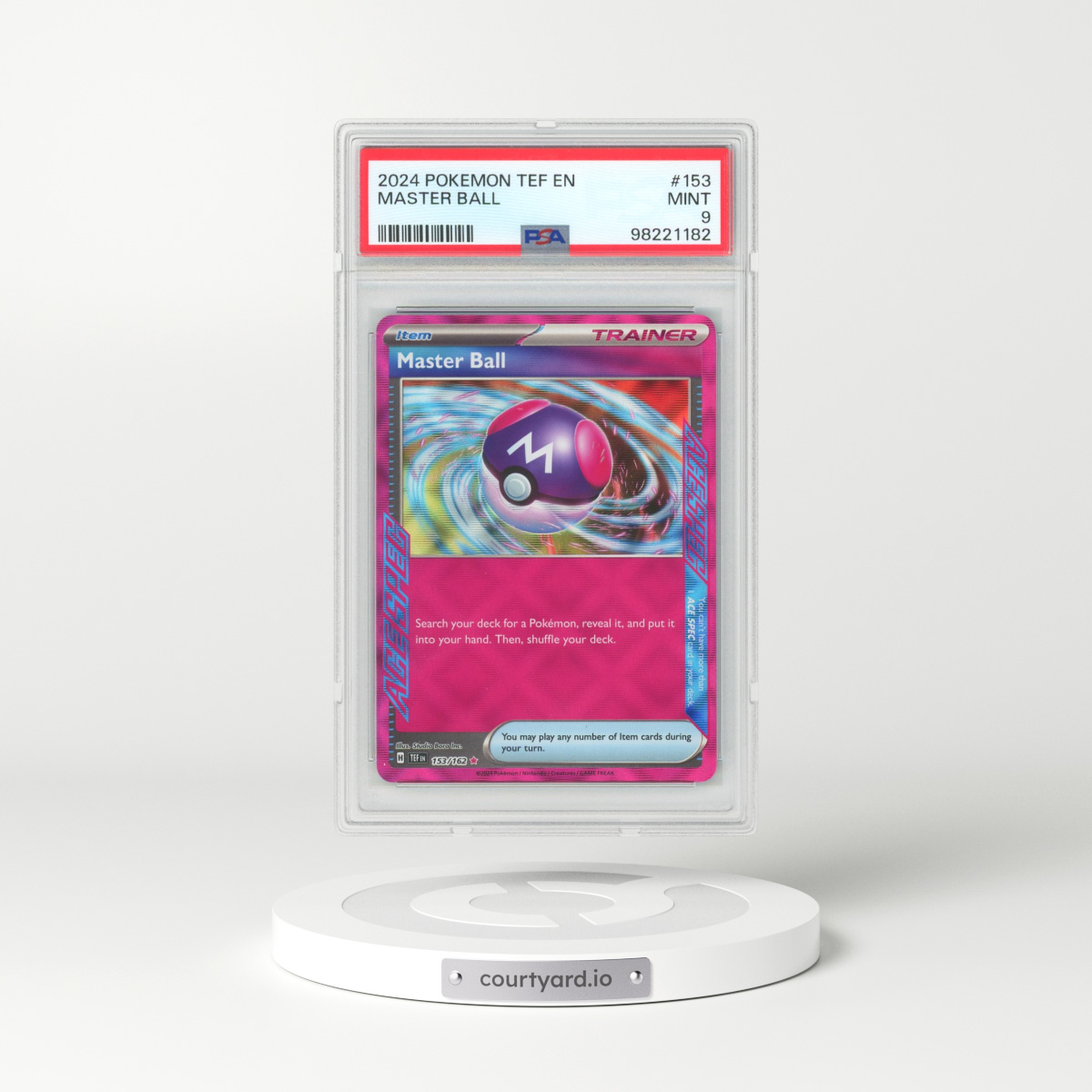 2024 Pokémon Tef EN-Temporal Forces #153 Master Ball (PSA 9 MINT)