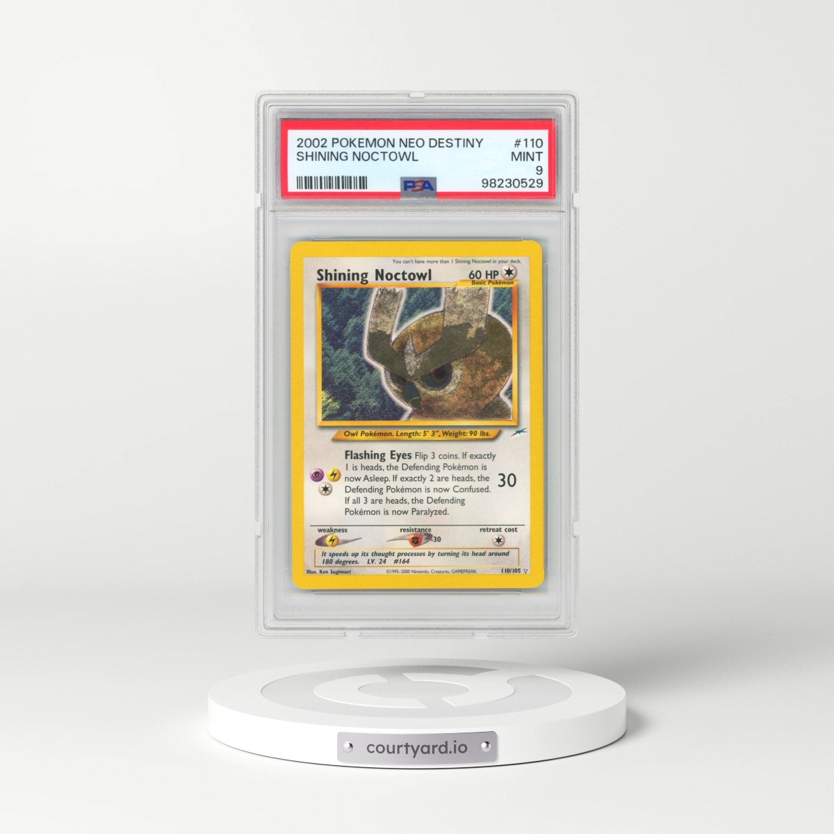 2002 Pokémon Neo Destiny #110 Shining Noctowl - Holo (PSA 9 MINT)