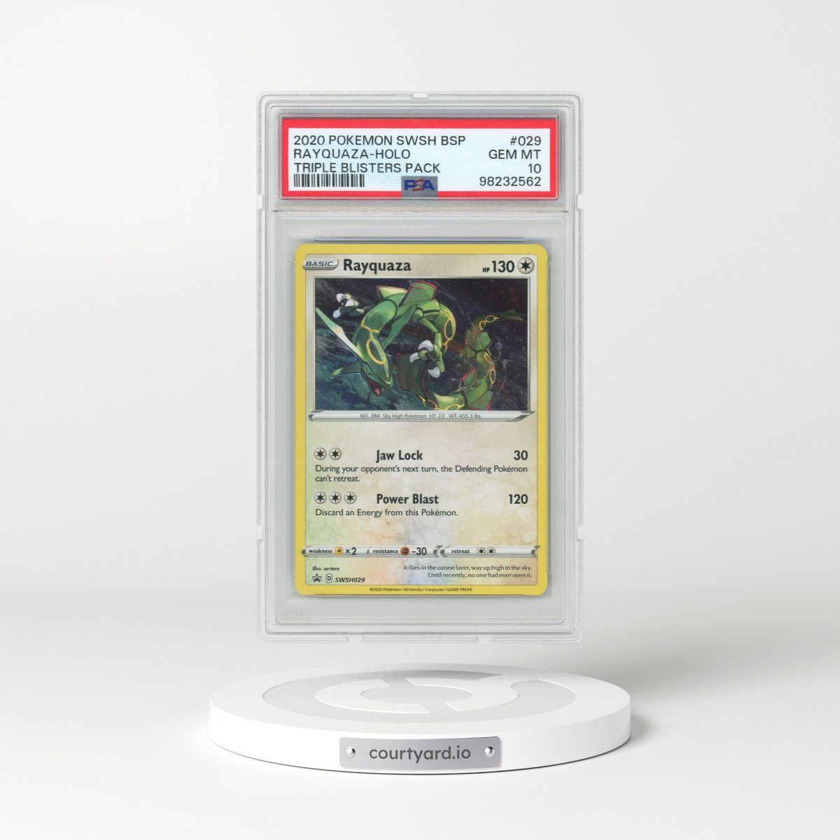 2020 Pokemon Swsh Black Star Promo #029 Rayquaza-Holo - Triple Blisters Pack (PSA 10 GEM MINT)