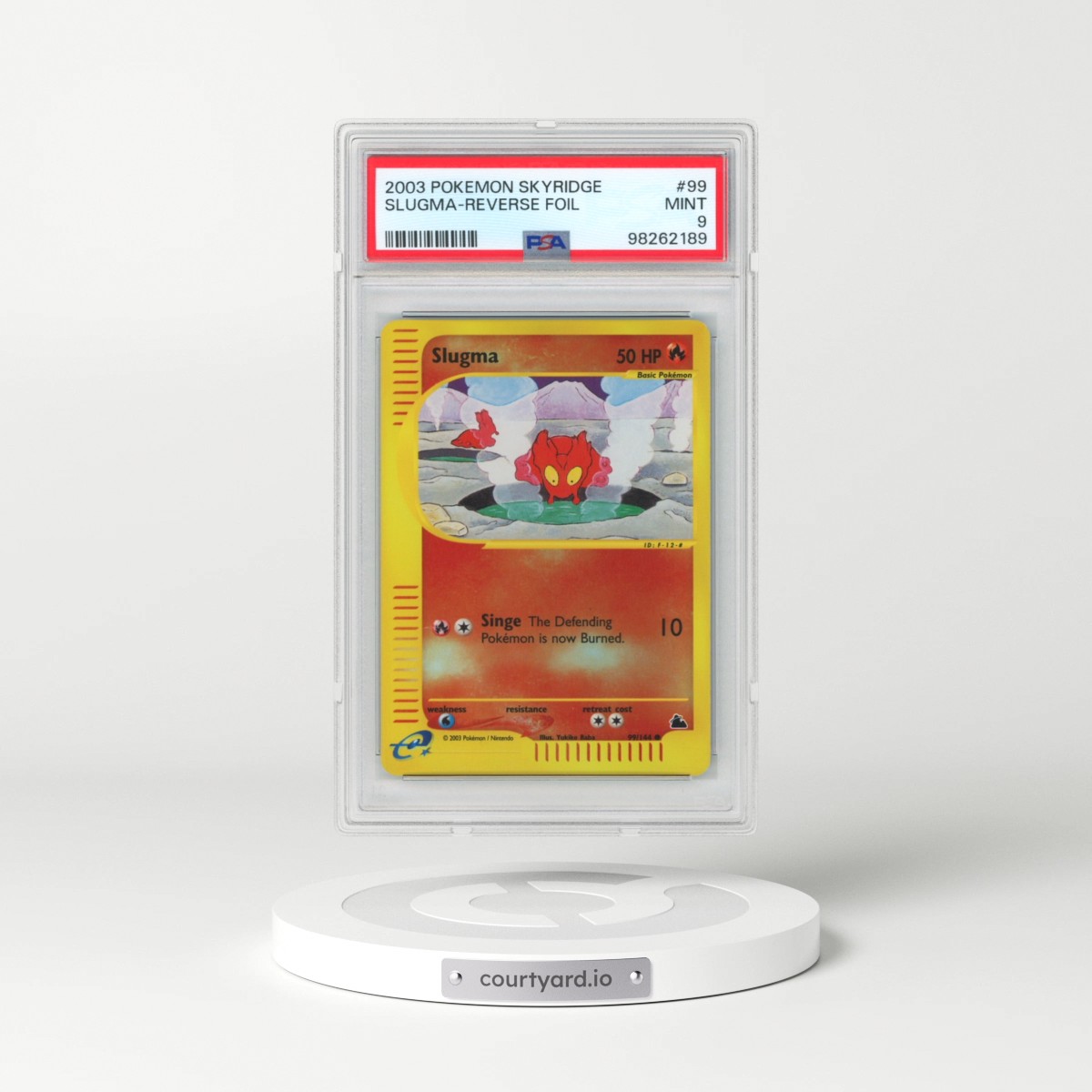 2003 Pokémon Skyridge #99 Slugma - Reverse Foil (PSA 9 MINT)