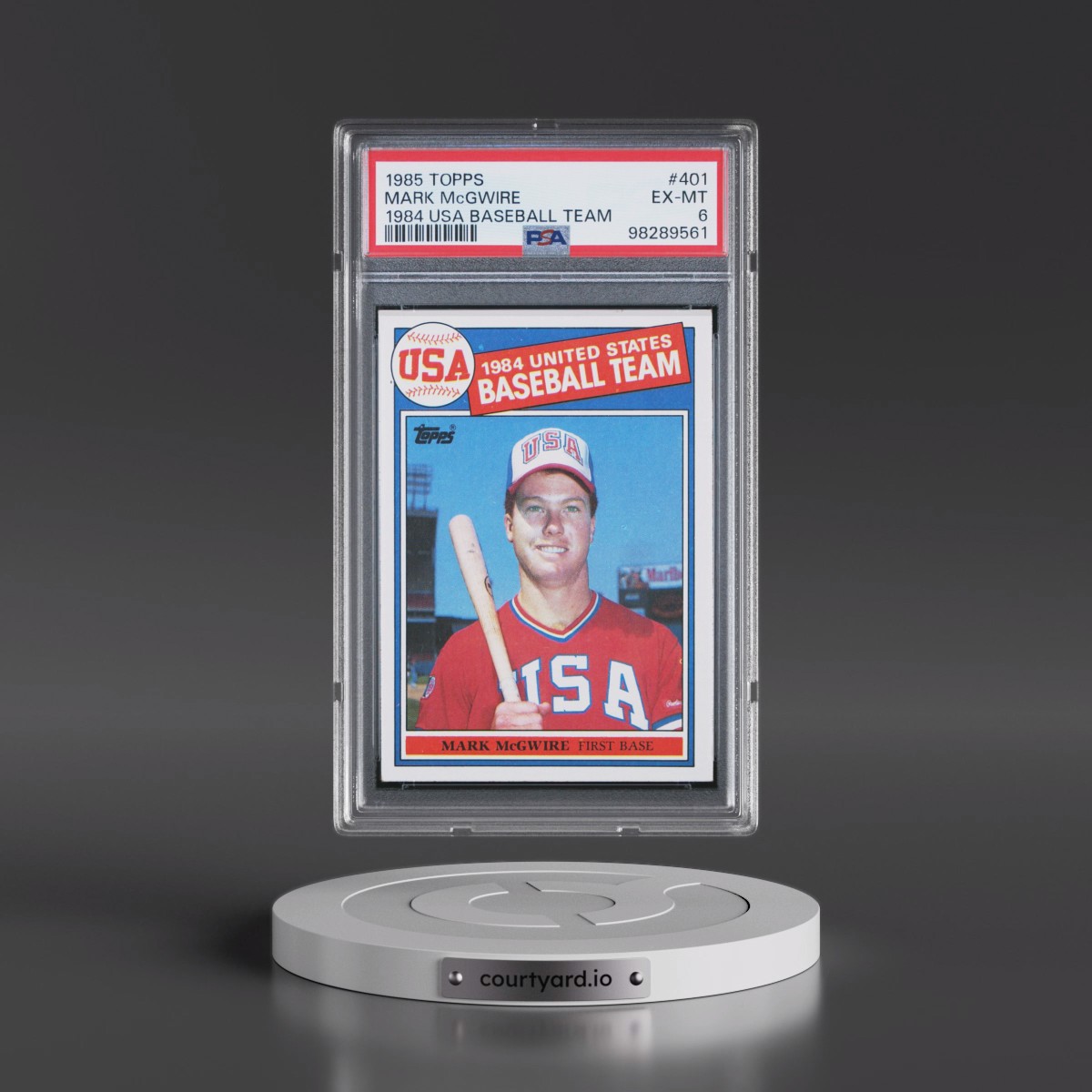 1985 Topps #401 Mark McGwire - 1984 USA Baseball Team (PSA 6 EX-MT)