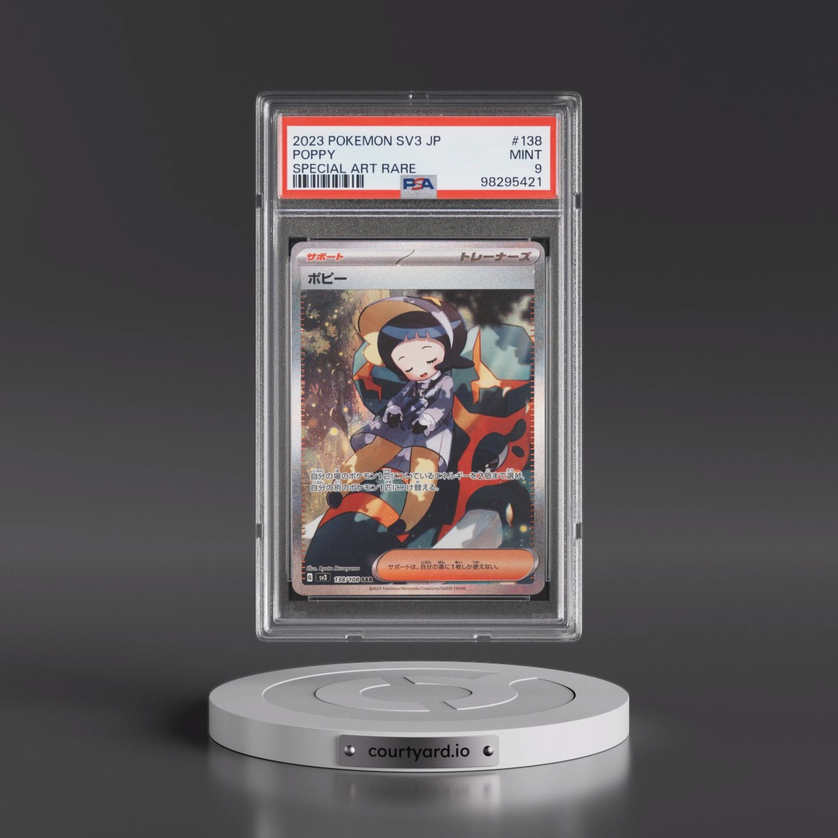 2023 Pokémon SV3-Ruler of the Black Flame #138 Poppy - Special Art Rare (PSA 9 MINT)