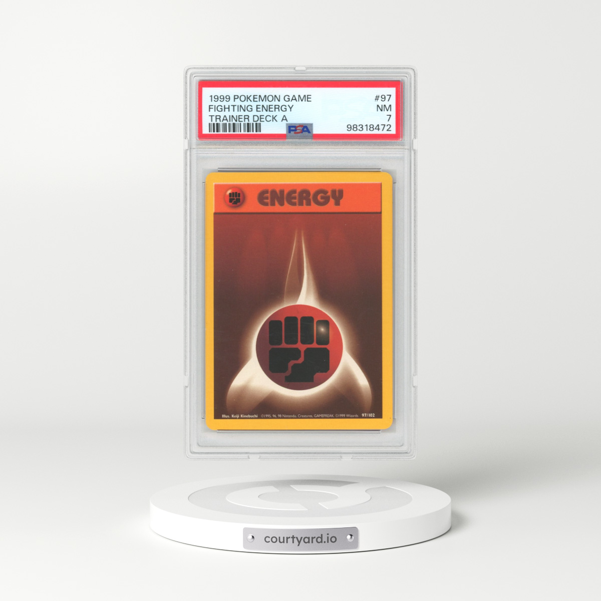 1999 Pokémon Game #97 Fighting Energy - Trainer Deck A (PSA 7 NM)