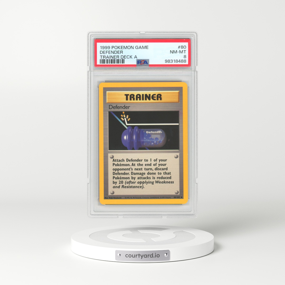 1999 Pokémon Game #80 Defender - Trainer Deck A (PSA 8 NM-MT)