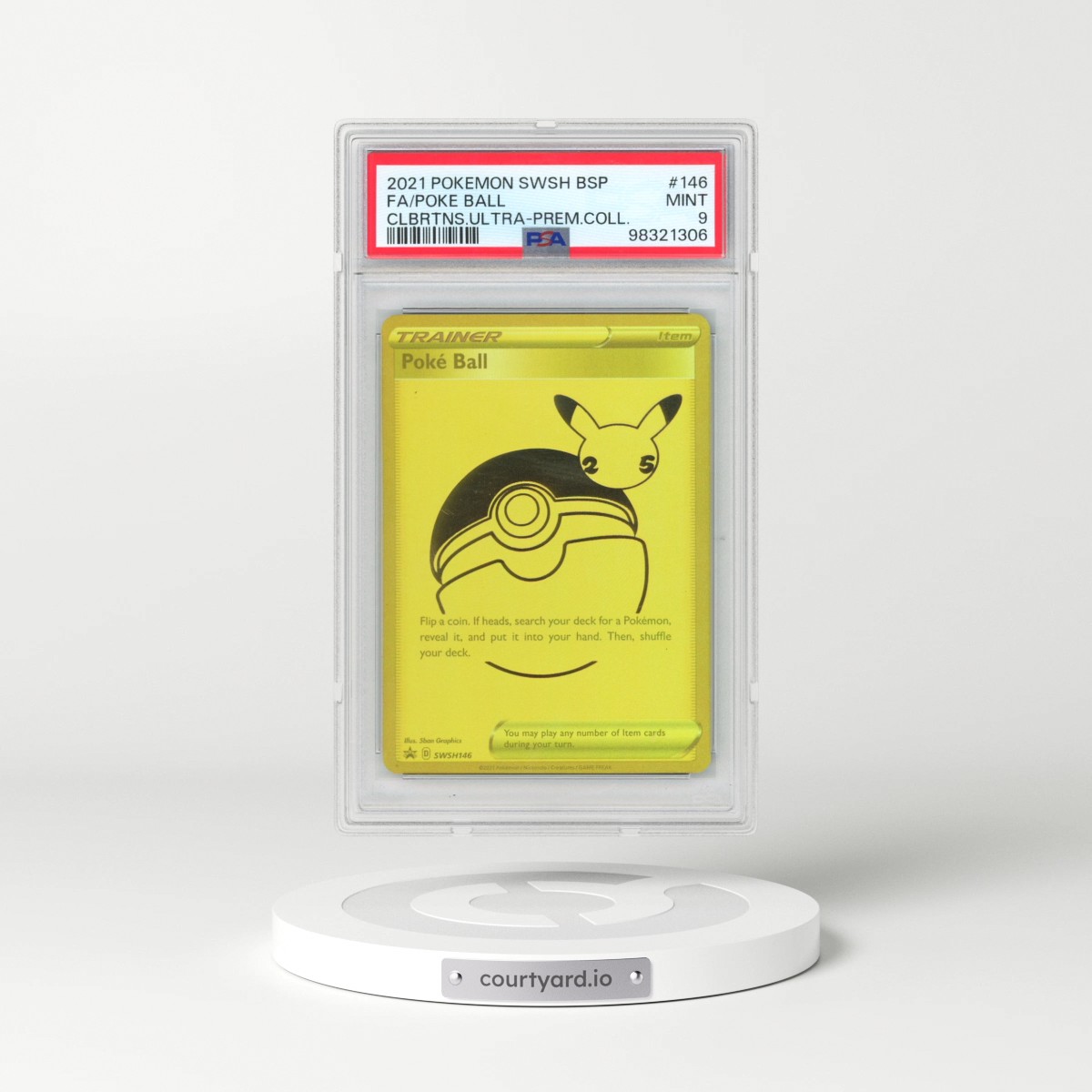 2021 Pokémon Swsh Black Star Promo #146 Poke Ball - Full Art Celebrations Ultra-Premium Collection (PSA 9 MINT)