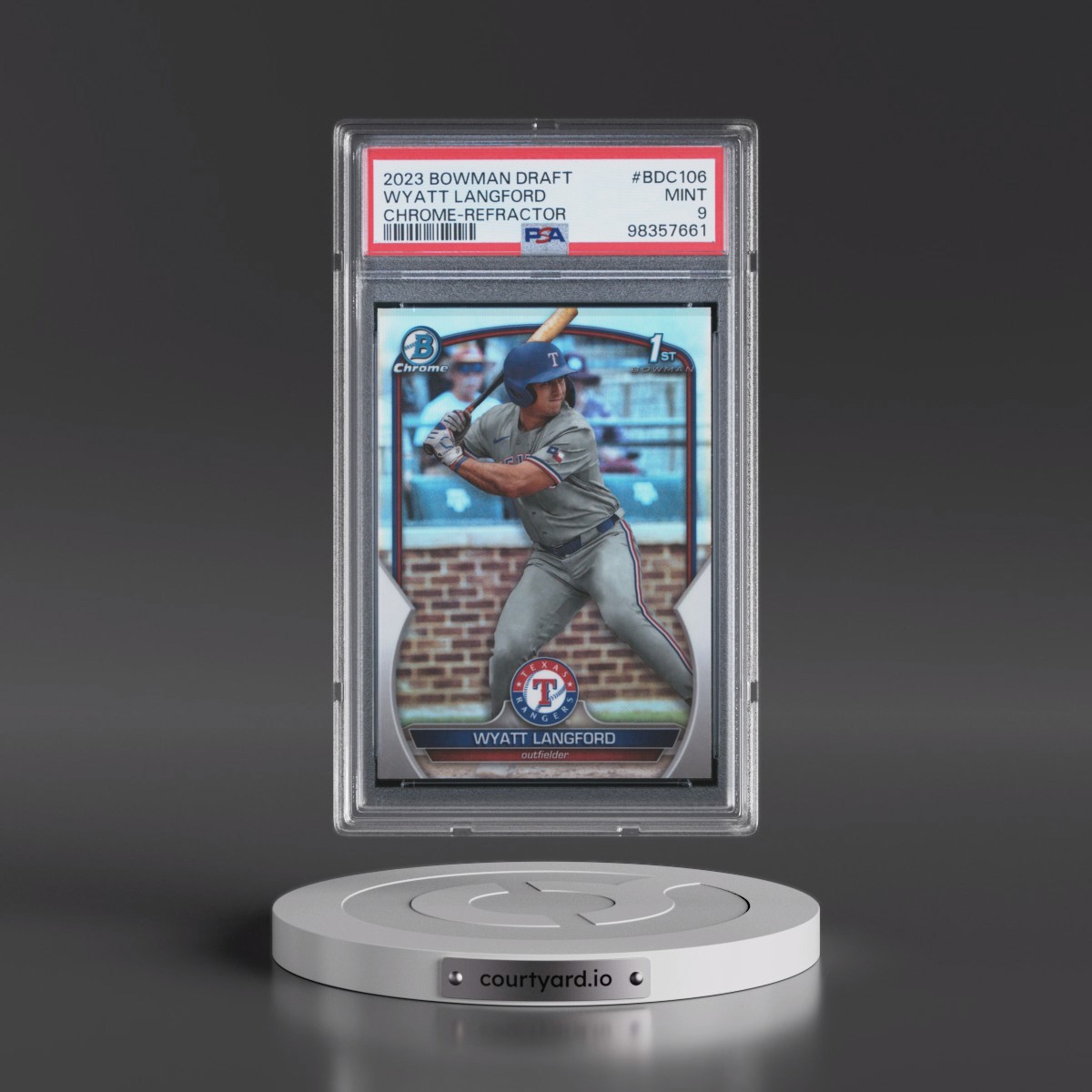 2023 Bowman Draft Wyatt Langford - Chrome-Refractor #BDC106 PSA 9