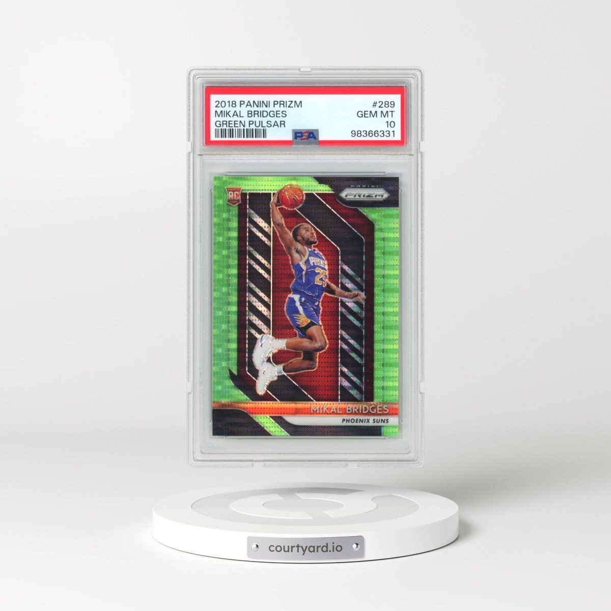 2018 Panini Prizm #289 Mikal Bridges - Green Pulsar (PSA 10 GEM MINT)