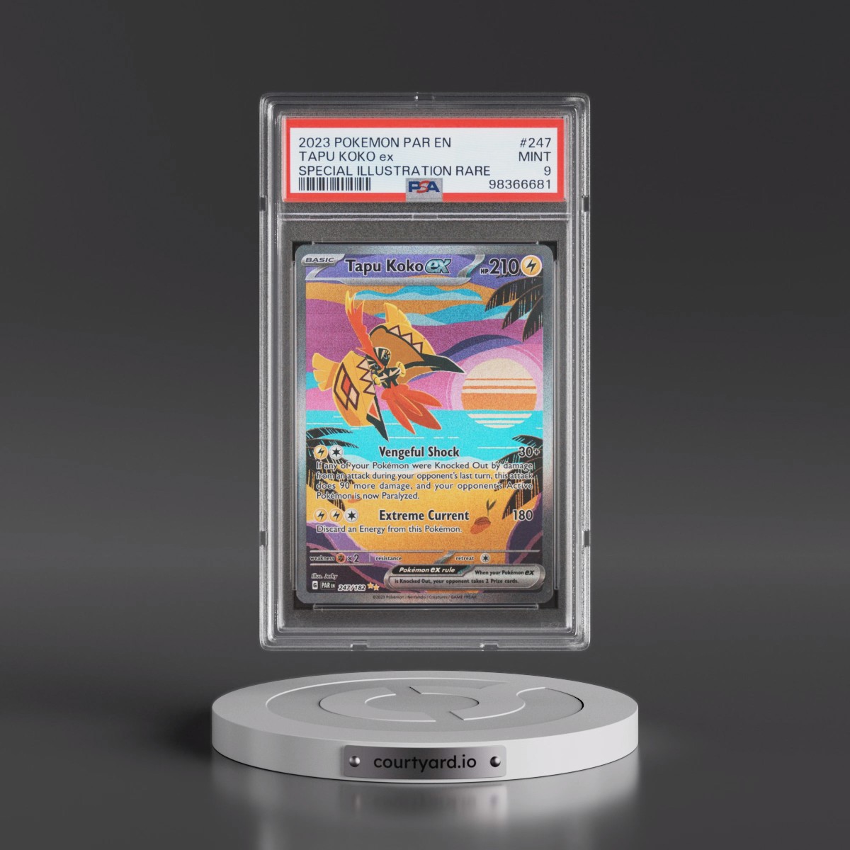 2023 Pokémon Par EN-Paradox Rift #247 Tapu Koko EX - Holo Special Illustration Rare (PSA 9 MINT)
