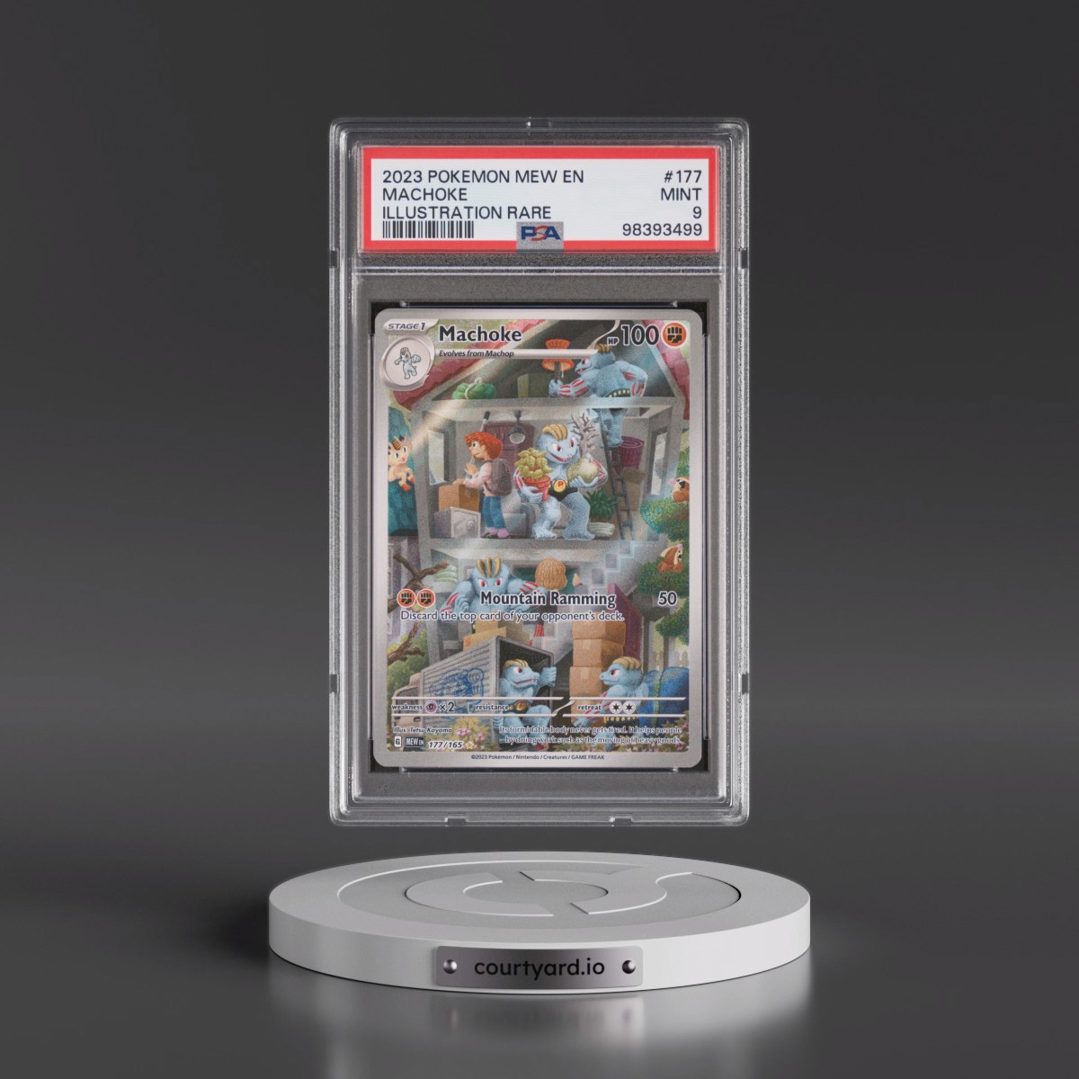 2023 Pokémon Mew EN-151 #177 Machoke - Illustration Rare (PSA 9 MINT)